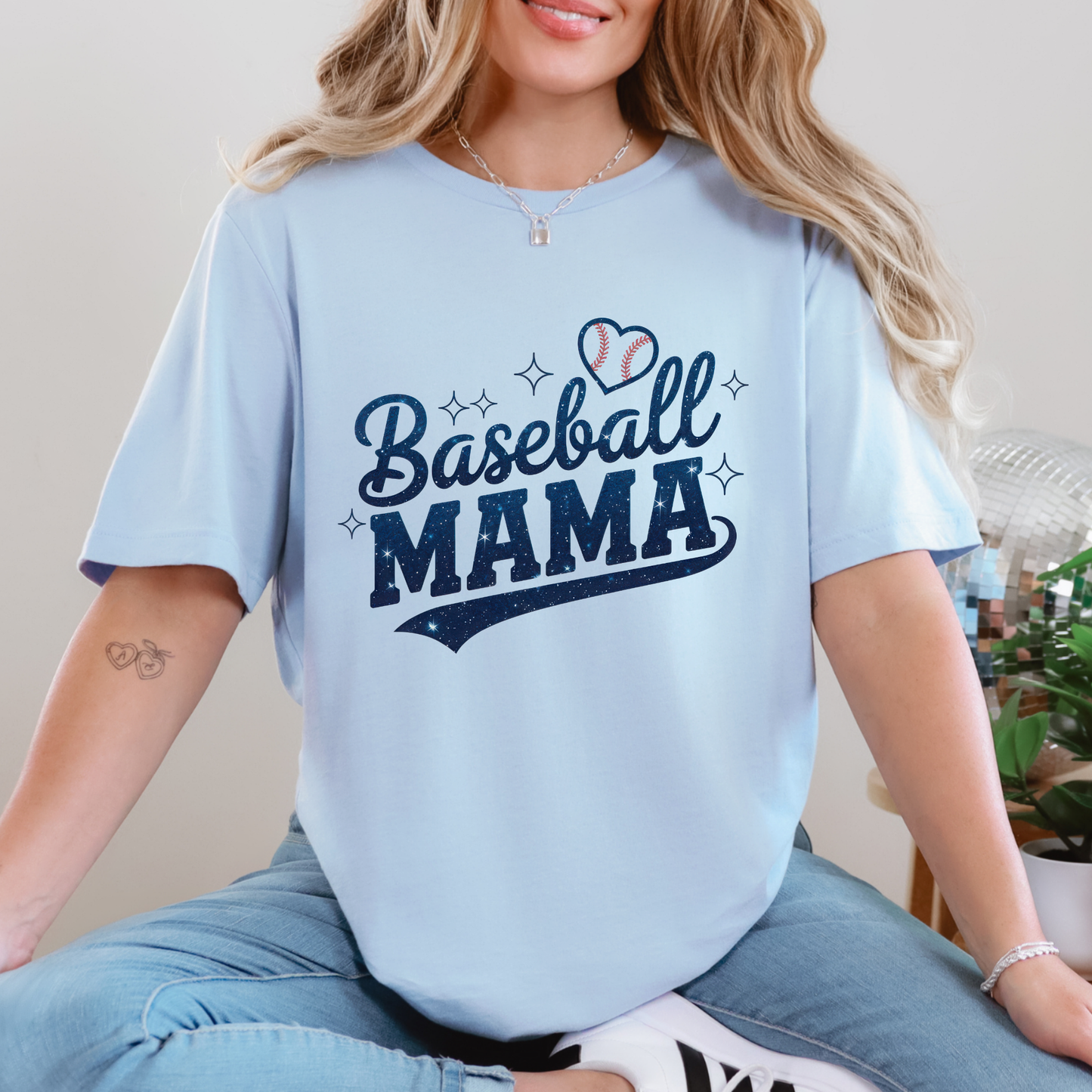 Retro Baseball Mama Sweatshirt or Graphic Tee