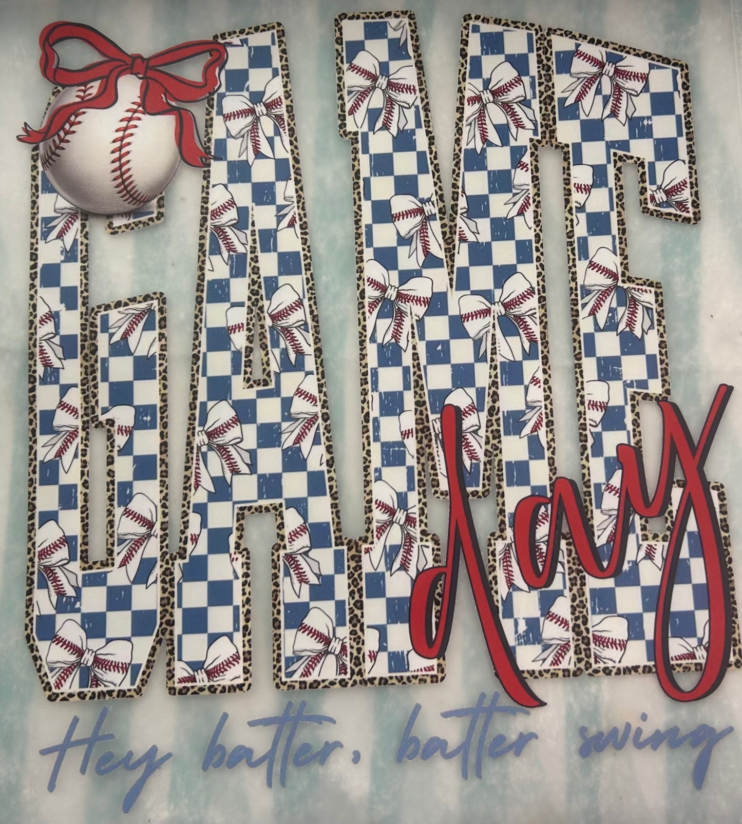 Game Day with Bow And Checkered Pattern