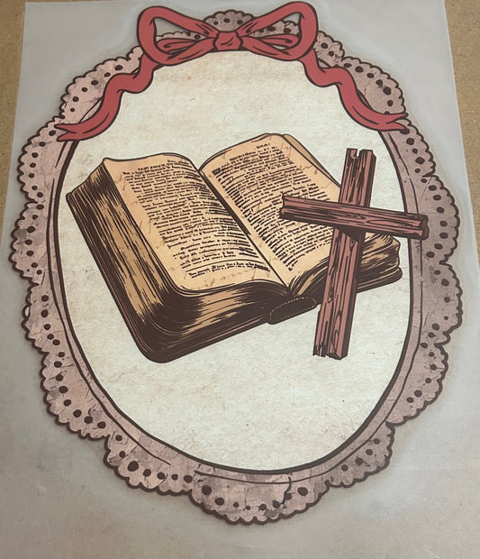 Frame with Bible and Cross