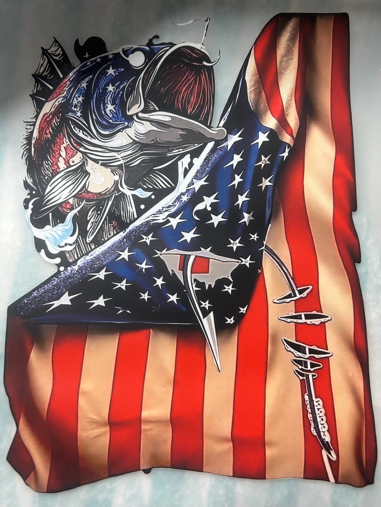 Bass Fish and Flag