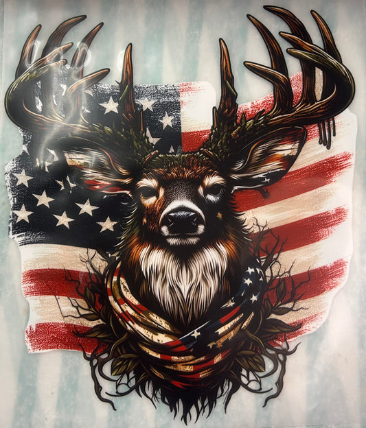 Deer with Flag Around Neck