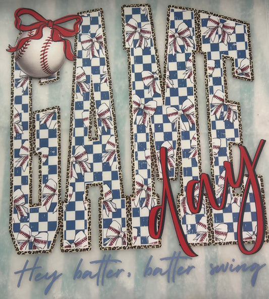 Game Day with Bow And Checkered Pattern