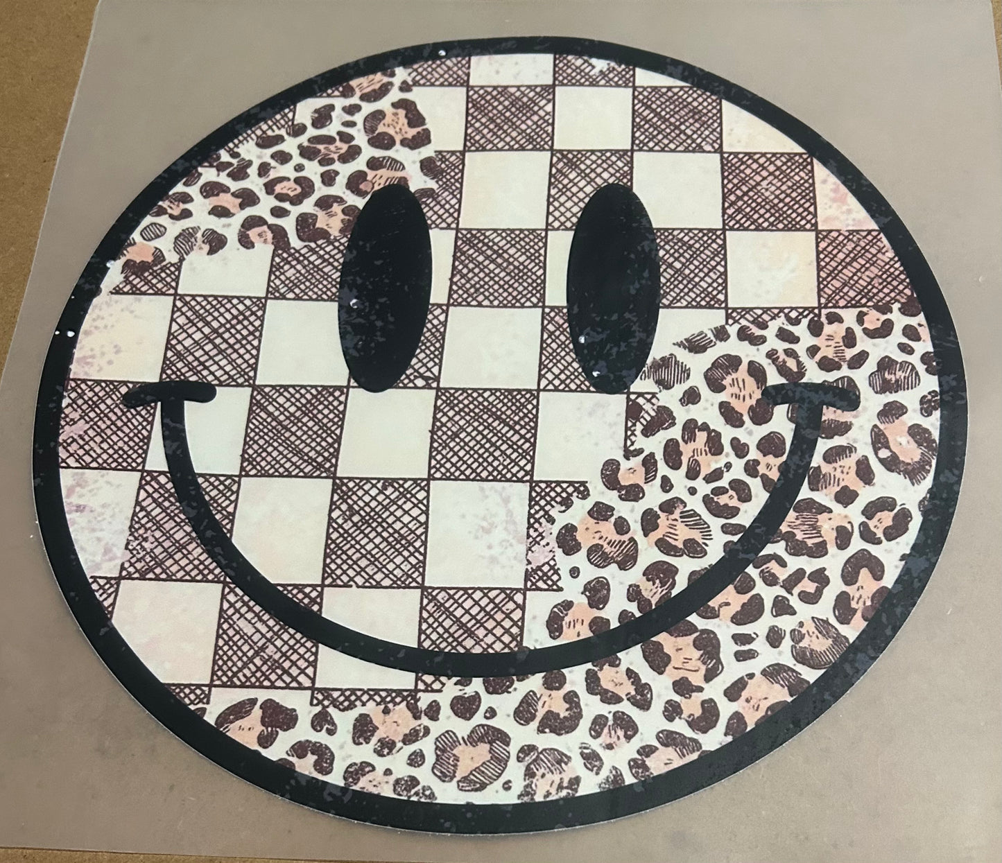 Leopard Print and Checkered Smiley Face